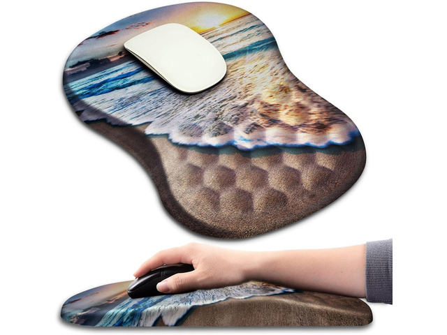 Hokafenle Ergonomic Mouse Pad Wrist Support with Massage Design, Wrist Rest Pain Relief Mousepad with Memory Foam & Non-Slip PU Base, Mouse Pads for...