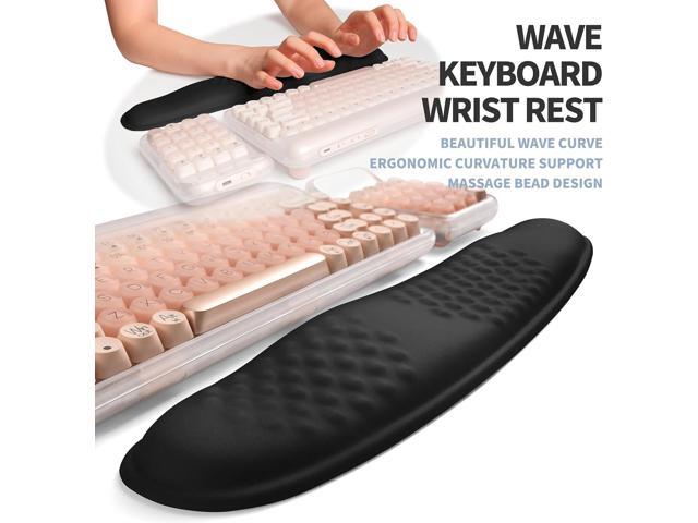 2-in-1 Ergonomic Set, Wave Keyboard Wrist Rest and Massage Slope Mouse Pad Wrist Support, Rebound Memory Foam for Relieve Carpal Tunnel Syndrome...