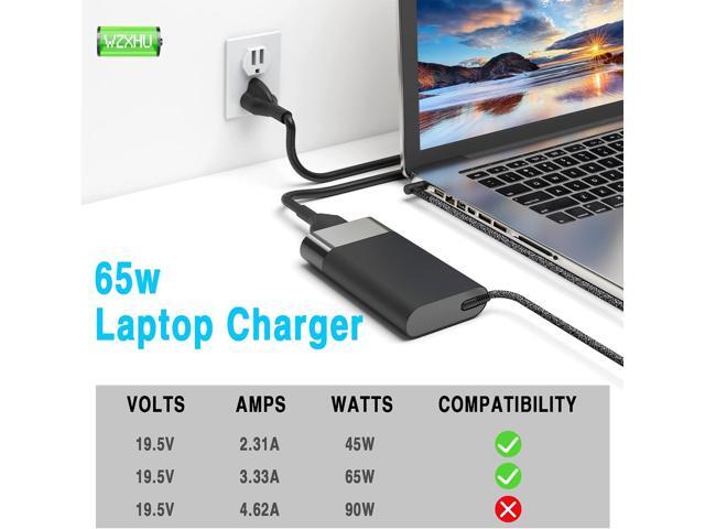 New Slim 65W Laptop Charger Compatible with HP Probook 450 650 640 G5 G4 G6 G7, EliteBook 840 850 G3 G4 G5 G8 G9, Pavilion Envy Spectre x360,...