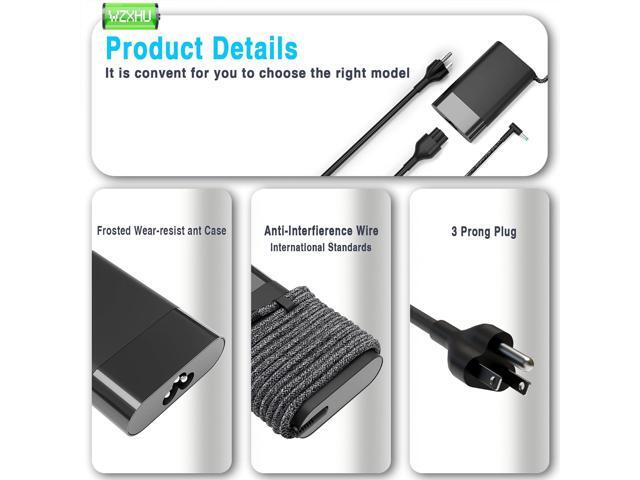 New Slim 65W Laptop Charger Compatible with HP Probook 450 650 640 G5 G4 G6 G7, EliteBook 840 850 G3 G4 G5 G8 G9, Pavilion Envy Spectre x360,...