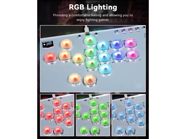 Sehawei Haute42 Arcade Stick 16Keys All-Button Gamerfinger with Turbo Functions & Custom RGB,Arcade Controller Street Fight for...