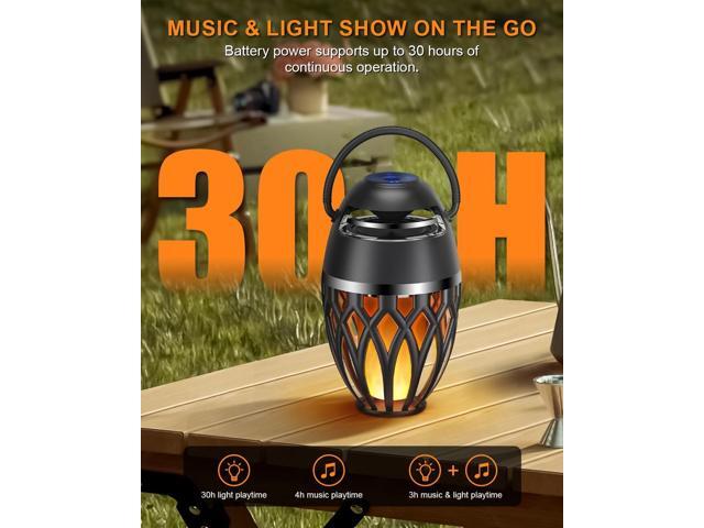 2 Pack Outdoor Bluetooth Speakers,Wireless Speaker with LED Flame Speaker BT 5.0,IP5X Waterproof Torch Lantern for Patio Pool Party,Valentines Day...