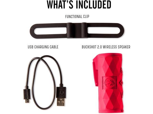 Outdoor Tech - Buckshot 2.0 Bluetooth Speaker, Red - Portable Speaker, Rugged Waterproof Wireless - Perfect for Biking, Boats, Camping, Hiking,...
