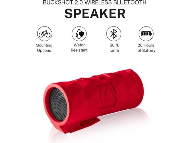 Outdoor Tech - Buckshot 2.0 Bluetooth Speaker, Red - Portable Speaker, Rugged Waterproof Wireless - Perfect for Biking, Boats, Camping, Hiking,...