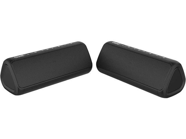 Angle 3 Pro Dual Waterproof Bluetooth Speaker 2-Pack - Powerful Party Speaker Set with 21W Output and 100Ft Range - Dual Stereo Sound by OontZ (Black)