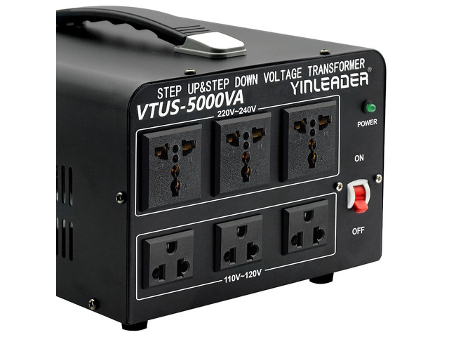 5000W Voltage Converter Transformer Step Up 110V-120V to 220V-240V or Step Down 220V to 110V AC Power Converter w/US Standard Power cord,Circuit...