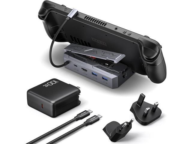 JSAUX Steam Deck Dock with 100W Charger, 6-in-1 M.2 Docking Station for Steam Deck/ROG Ally, 4K@60Hz HDMI, Gigabit Ethernet, PD 100W, 10Gbps USB...