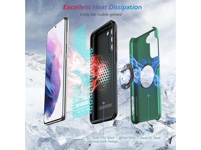 Anqrp Hidden Series Galaxy S21+ Plus Case 5G,[No Fall-Off Kickstand] 360°Embedded Ring, 15Ft Military Grade Shockproof Protective Phone Case...