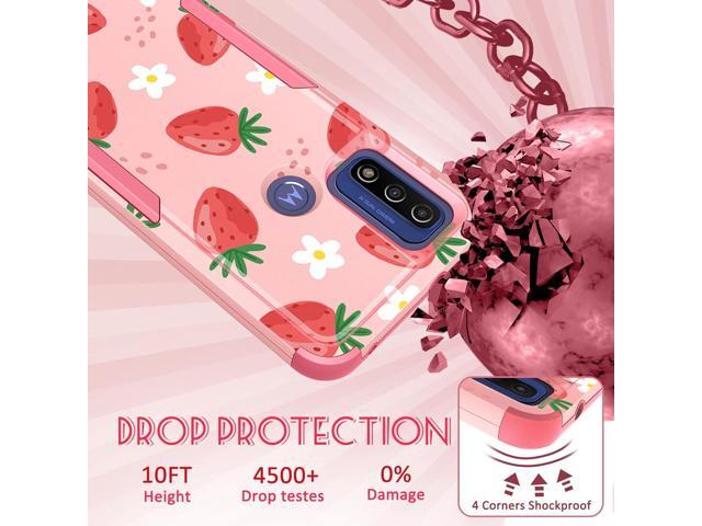 for Motorola Moto G Pure/G Power 2022 Case/G Play 2023 Case,Women Girls Cute Strawberry Style Heavy Duty Military Grade Protctive Shockproof G...