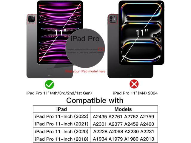 JETech Case for iPad Pro 11 Inch 2022/2021/2020/2018 (4th/3rd/2nd/1st gen) with Pencil Holder, Clear Transparent Back Shell Slim Stand Shockproof...
