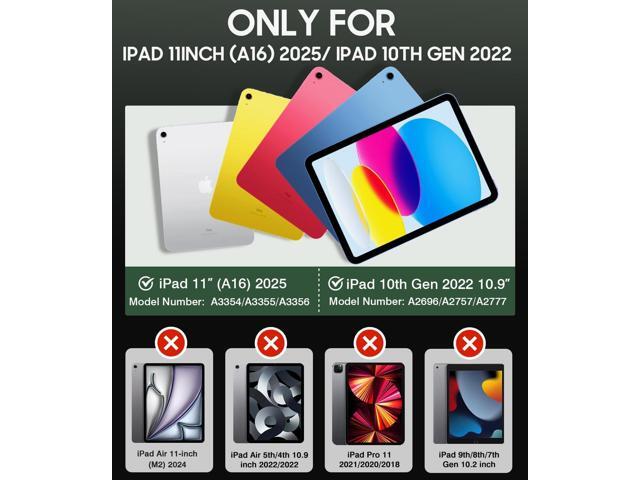 Cantis Case for iPad (A16) 11th/ 10th Generation 11/ 10.9 Inch 2025/ 2022, Shockproof Case for iPad 11 with Screen Protector/ Rotating Stand/...