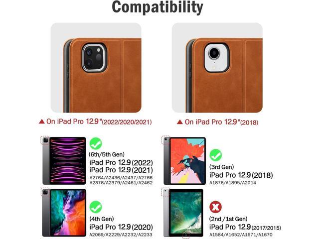 auaua Case for iPad Pro 12.9 6th/5th/4th/3rd Generation 2022/2021/2020/2018, Slim Durable Leather Stand Cover with Pencil Holder, Auto Sleep/Wake...