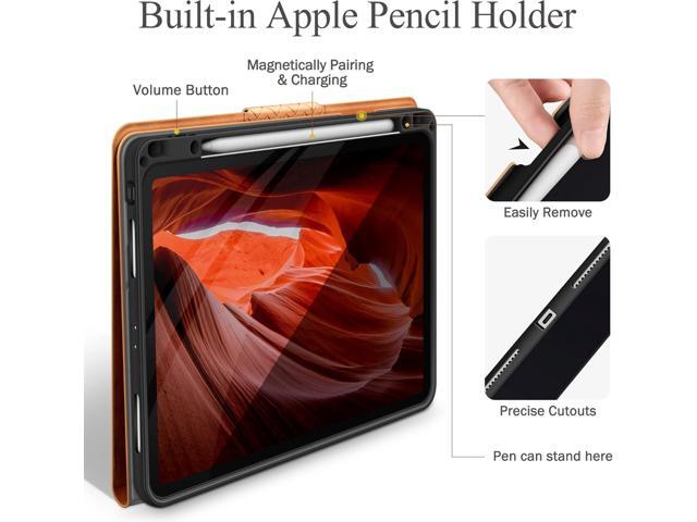 auaua Case for iPad Pro 12.9 6th/5th/4th/3rd Generation 2022/2021/2020/2018, Slim Durable Leather Stand Cover with Pencil Holder, Auto Sleep/Wake...