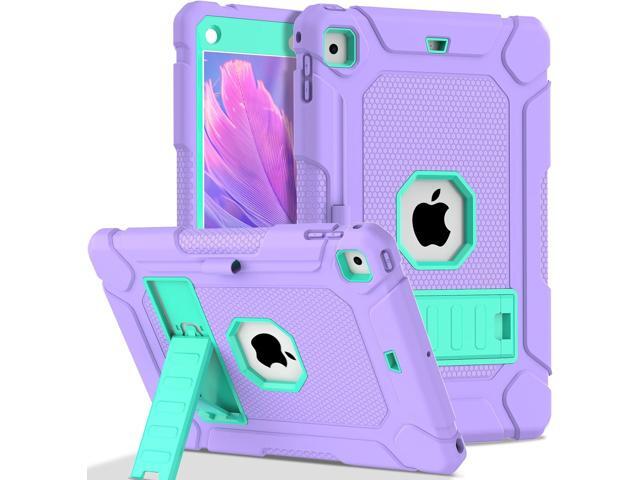 LTROP Protective Cover Case for iPad 6th/ 5th Generation & iPad Air 2 Case, iPad 9.7 Inch Case with Pen Holder and Kickstand, Purple and Green