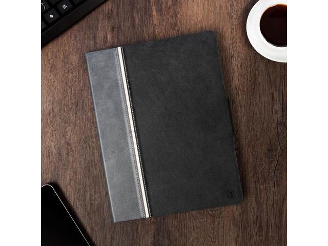 KingBlanc Case for iPad Pro 11 inch (M4) 2024 with Pencil Holder, Vegan Leather Smart Stand Cover, Auto Sleep Wake, Support Pencil Pro/(USB-C),...