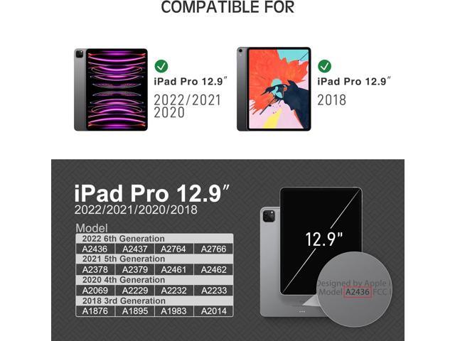 KingBlanc for iPad Pro 12.9 Case 6th/5th/4th/3rd Generation (2022/2021/2020) with Pencil Holder, PU Leather Smart Stand Cover, Auto Sleep/Wake,...