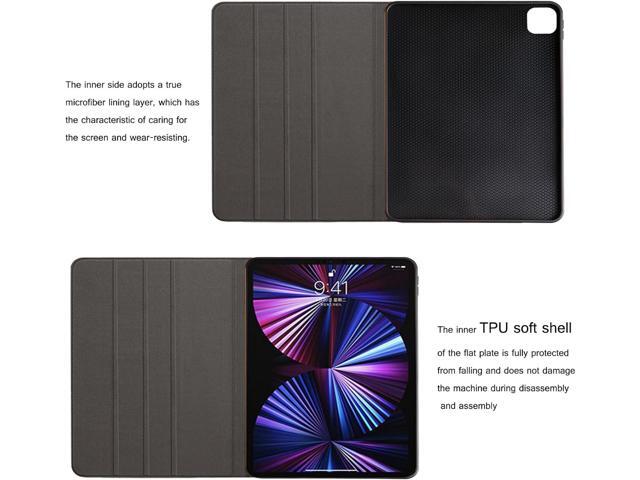 for Ipad (A16) 11th Gen 11 inch 2025 and Ipad 10th Gen 10.9 inch Case 2022 Genuine Leather Cover Protective Shell,Auto Wake/Sleep. Black
