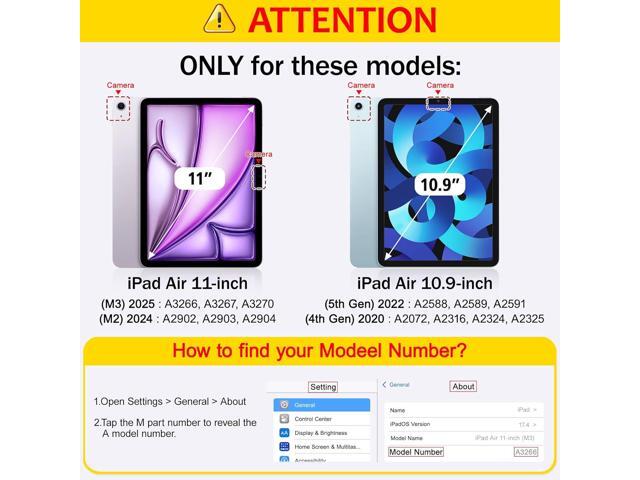 Tuiklol Case for iPad Air 11'' (M3 2025/M2 2024) 7th/6th Gen/iPad Air 10.9 inch 5th/4th Gen 2022 2020 with Pencil Holder,Slim Protective Auto...