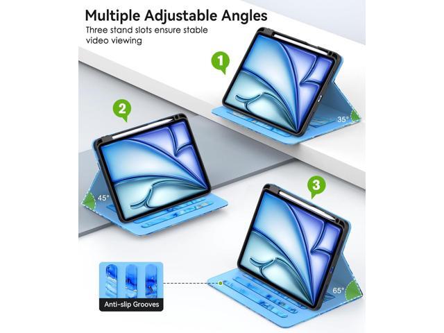 Case for iPad Air 11-inch M3/ M2 (2025/2024), iPad Air 5th/ 4th Generation 10.9'' (2022/2020), iPad Pro 11 (4th/3rd/2nd/1st Gen), Multi-Angle Stand...
