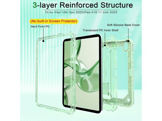 TIMISM Case for iPad (A16) 11th/10th Generation(2025/2022) with Shoulder Strap, Kickstand and Pencil Holder, Translucent Hard PC Back Cover, Heavy...