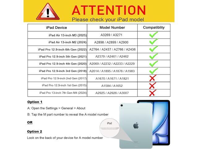 SCSVPN Case for iPad Air 13 inch M3/ M2 (2025/2024) & iPad Pro 12.9 Case 6th/5th/4th/3rd Generation 2022 2021 2020 2018, Protective Cover with...
