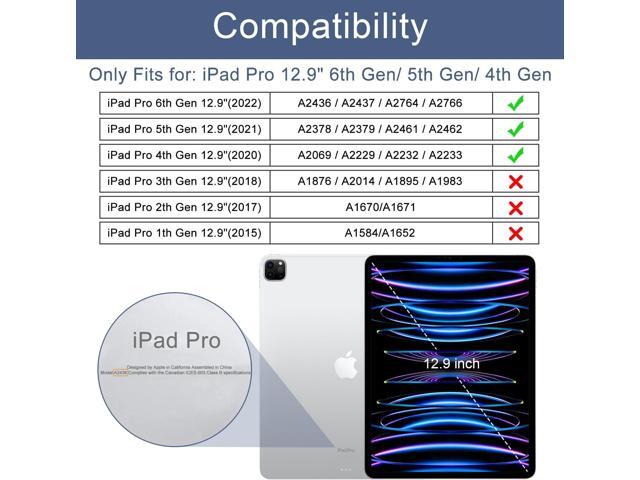 Soke Case for iPad Pro 12.9 Inch 6th/5th/4th Generation(2022/2021/2020 Release), Rugged Shockproof Protective Cover with Built-in Kickstand for...