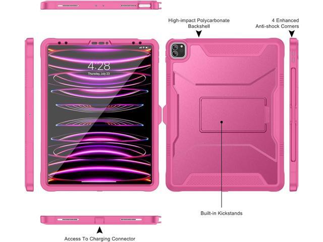 Soke Case for iPad Pro 12.9 Inch 6th/5th/4th Generation(2022/2021/2020 Release), Rugged Shockproof Protective Cover with Built-in Kickstand for...
