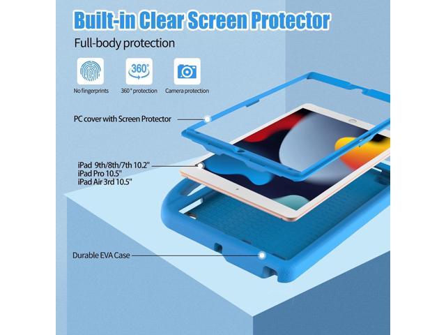 Kids Case for iPad 10.2 & 10.5, iPad 9th/8th/7th Generation 10.2' 2021 2020 2019 Case with Screen Protector, iPad Air 3rd Gen/Pro 10.5 inch...