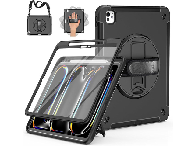 Miesherk Case for iPad Pro 13 Inch, Military Grade Heavy Duty Shockproof iPad 13 M4 Case (2024, 7th Generation) - Screen Protector, Rotating Stand,...