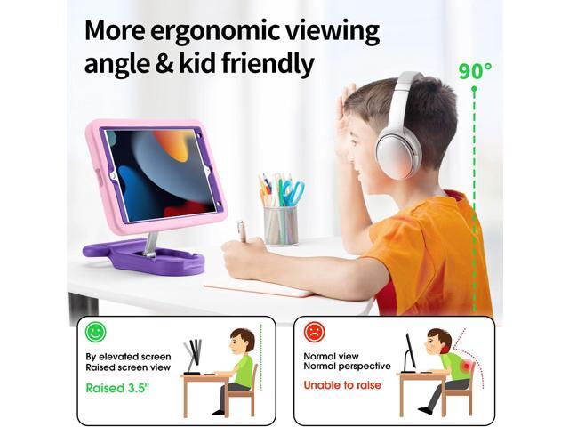 Kids Case for iPad 7th/8th/9th Gen 10.2 inch,Adjustable Portrait/Landscape Stand//Drop Proof with Handle/Kickstand,Child Friendly Protective Cover...
