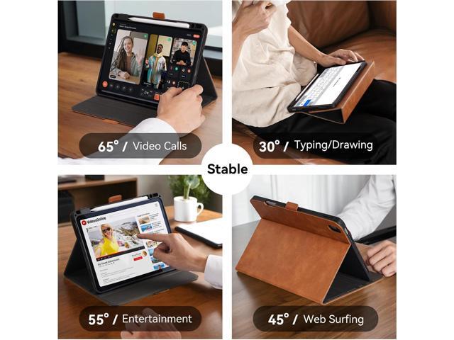 Handmade Case for iPad Air 13 Inch M3 2025 / M2 2024 A3268 A3269 A2898 A2899 with Pencil Holder Pocket,Multi Angles Stand,Magnetic Closure,Vegan...