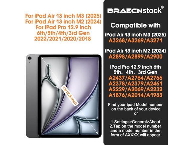 BRAECNstock Kids Case for Apple iPad Air 13 inch (M3/ M2)/ Pro 12.9 inch 6th/5th/4th/3rd Geneation, Shockproof Protective Case with Pencil Holder,...