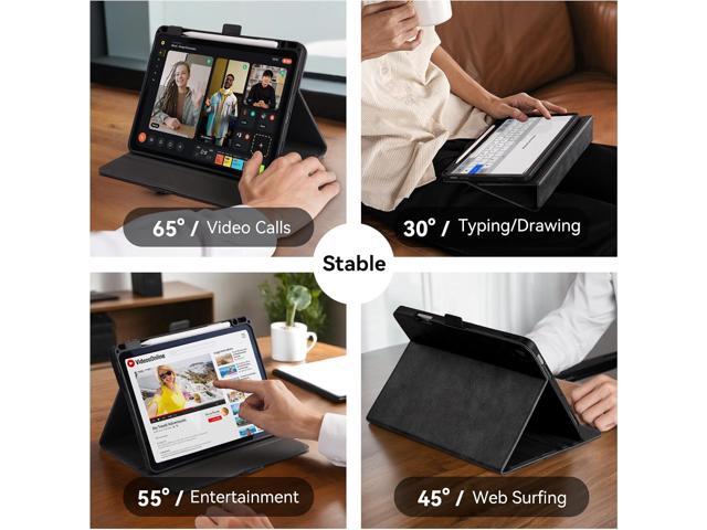 Handmade Case for iPad Pro 13 Inch M4 2024 A2925 A2926 A3007 with Pencil Holder Pocket,Multi Angles Stand,Magnetic Closure,Vegan Leather Folio...