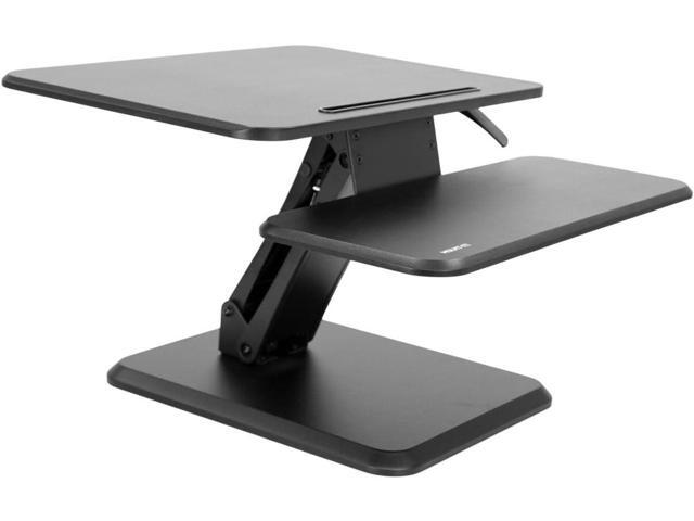 Mount-It! Standing Desk Converter, Compact 25' Sit Stand Desk Riser with Gas Spring Lift, Adjustable Height Desktop Riser for Laptop, Monitor, and...