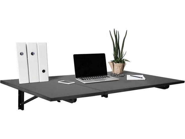 Mount-It! Heavy Duty Drop Down Table, Wall Mounted Drop Leaf Tables 45x15x7 Inches, Collapsible, Folding Workbench for Home Office, Laundry Room,...
