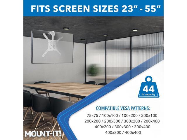 Mount-It! Flip Down TV Mount Folding Ceiling TV Mount for 23 to 55 Inch Heavy-Duty Bracket for Roof and Slanted Walls Universal VESA up to...