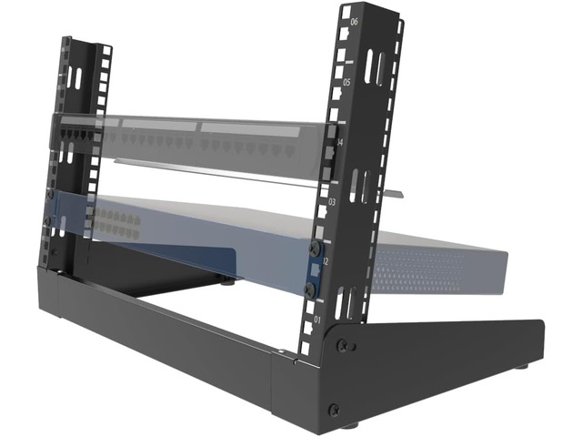 JINGCHENGMEI 6U Desktop Network Rack 19 inches Small Open Frame Rack 2 Post Free-Standing Tabletop Rack for Patch Panel, Data, AV, IT,Studio or...