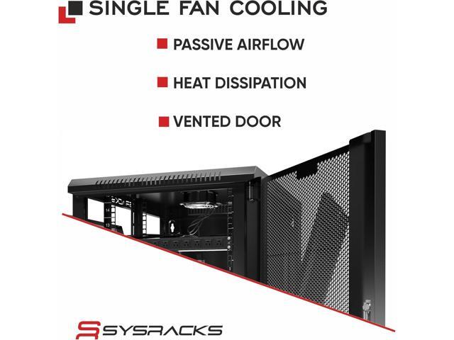9U Wall Mount Server Rack Cabinet, 19 Enclosed Network & IT Equipment Enclosure, 24 Deep, Locking Mesh Door