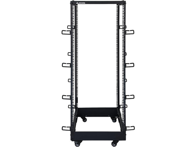 AEONS 27U 4-Post IT Open Frame Server Rack 19 Inch Depth-Adjustable (22' to 40') Network Equipment AV Gear w/Casters and Cable Management