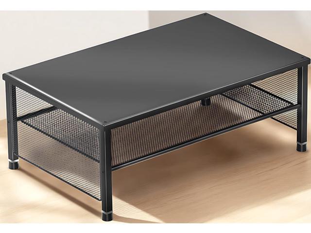 2-Tier Computer Monitor Stand Riser, Desk Organizer for Monitor, Printer & Laptop Stand, Desktop Workspace Organizers for Office Supplies(Black)