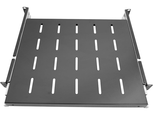 1U Sliding Shelf Tray 19in Mount Keyboard Shelf Tray, Adjustable Depth 14 to 22in Sliding Tray for Server Rack/Cabinet Steel Pull Out Drawer for...