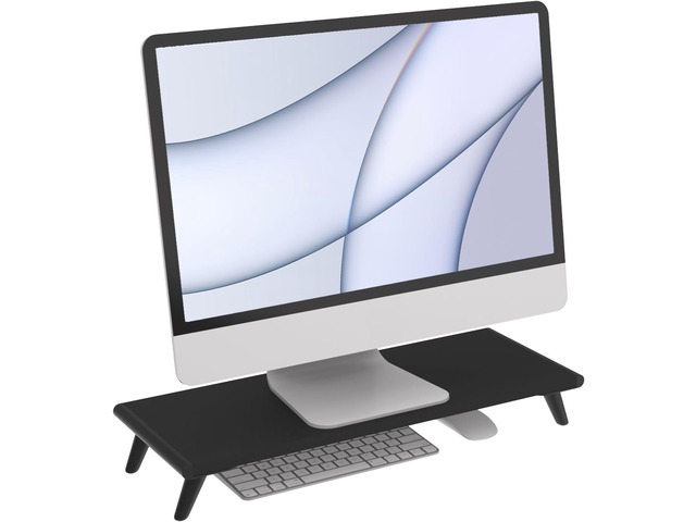 loukin Monitor Stand Riser for Desk, 22.4' x 8.3' Larger Computer Stand for Laptop, PC, Printer, Sturdy Desktop Computer Shelf with Non-Skid...