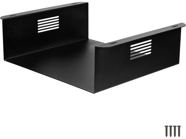 Ilyapa Under Desk CPU Mount, Steel Under Desk Computer Mount Vented Sides, PC Wall Storage, Laptop Stand, Shelf for Office Storage, 4x12x11 Inches
