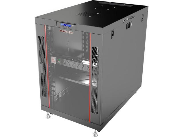 15U Server Rack Cabinet 35 Inch Deep Locking 19 Inch Network Rack Enclosure, Premium Series with Cooling Fans, Thermostat LCD, PDU and Shelf