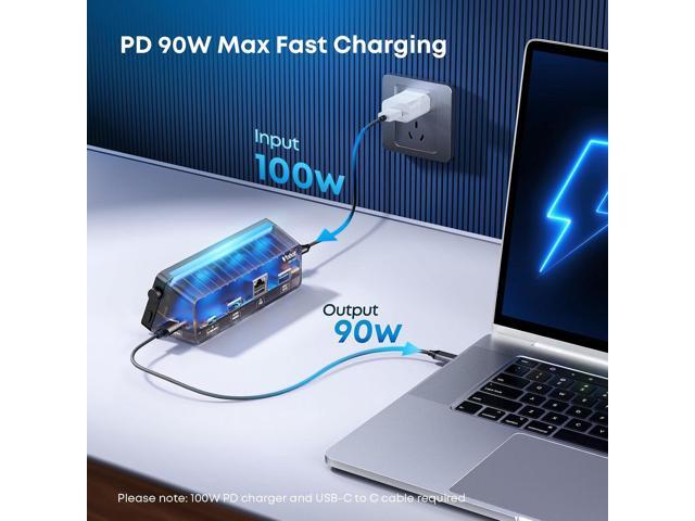 Laptop Docking Station, 7-in-1 USB C Docking Station with Screen, Multiple Built-in Apps, USB C Hub with HDMI 4K@60Hz, 1 Gbps Ethernet, 90W Max...