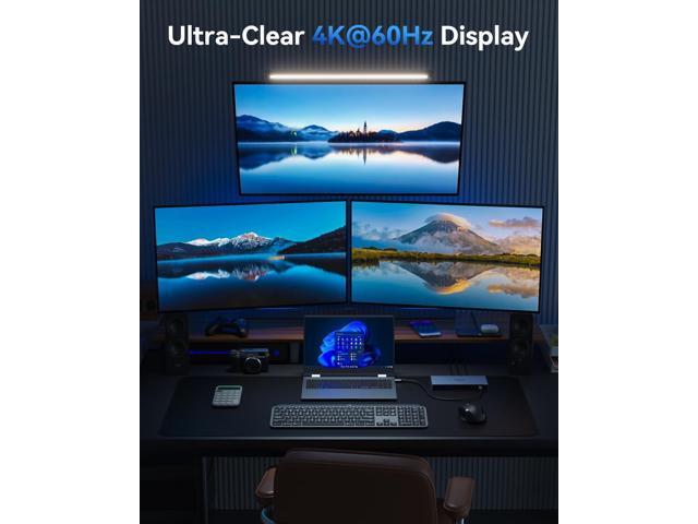 Dual HDMI Docking Station 3 Monitor,USB C Laptop Hub with 4K HDMI and Displayport, 10Gbps USB-A/C Data Transfer, 100W PD Charging, Ethernet, Audio,...