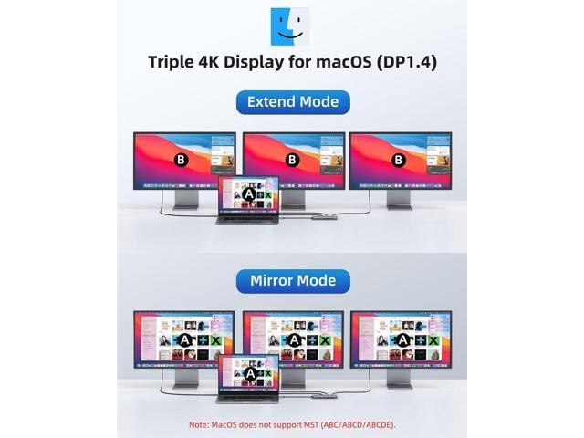 Laptop Docking Station 4 Monitors, Dual HDMI+8K DP+VGA, 10Gbps, 100W PD, 6 USB C/A Ports, Ethernet, SD/TF, LIONWEI 13 in 1 USB C Hub for...