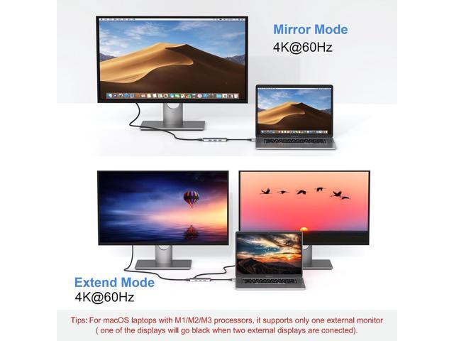 Docking Station for MacBook Pro Air, Mac Docking Station Dual Monitor, MacBook Pro/Air Dock with Dual HDMI(4K @60Hz), 3 USB3.0,SD TF Card Reader...