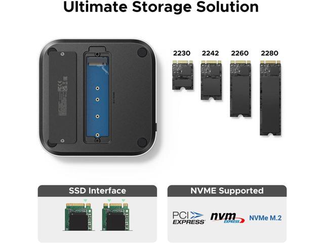 UGREEN Mac mini M4 Dock & Stand with NVMe SSD Enclosure, 3 USB A 10Gbps, USB C Data Port, SD Card Reader for Mac mini M4/ M4 Pro