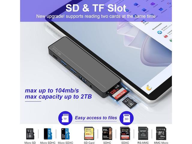 Surface Pro 8/9/X/10/11 Docking Station - Surface Pro 11 USB C Adapter Multiport Hub with 4K HDMI, Thunderbolt 4, USB 3.0, SD/TF Reader, 3.5mm...